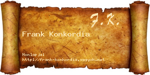 Frank Konkordia névjegykártya